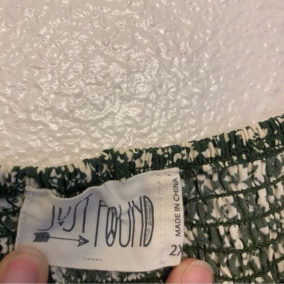 Just Found green floral dress smocked boho summer square neck romantic plus 2X - Picture 7 of 11